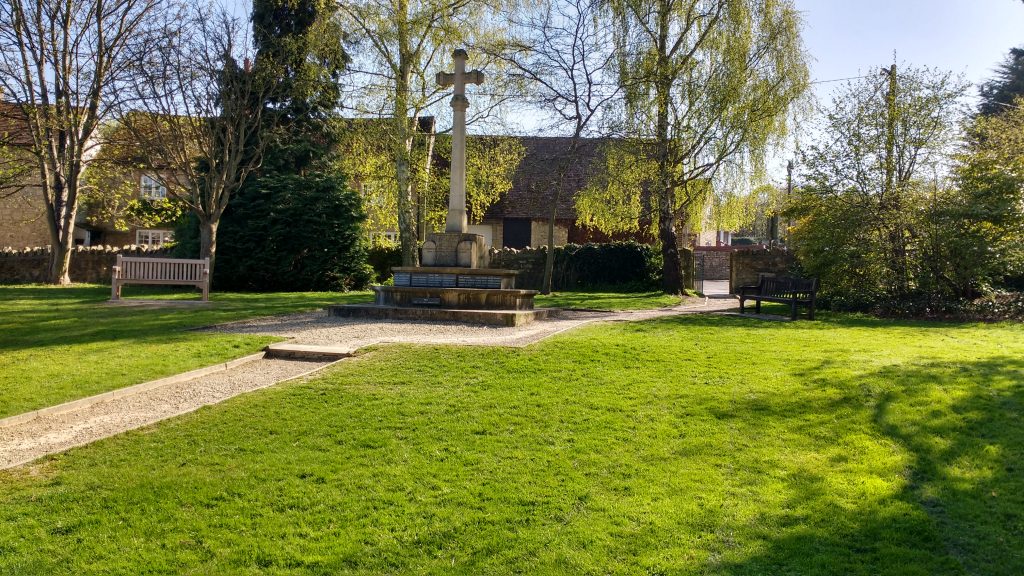 New bench in memorial garden