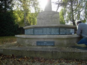 War Memorial re-lettering and new Plaque